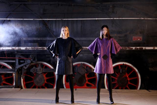 Fashion show at the Railway Museum in Beijing. Pierre Cardin Haute Couture Creation - 2015