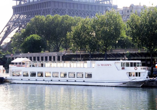 Pierre Cardin: 1998 - He inaugurates the boat « Maxim’s sur Seine » moored at the foot of the Eiffel Tower.